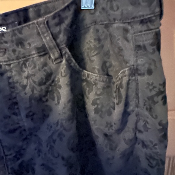 Chaps Soft Black Texture Pattern Jeans Size 16 - Picture 4 of 14